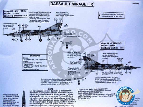 Image 3: Dassault Mirage IIIR |  in 1/32 scale manufactured by Berna Decals (ref. BD32-41)