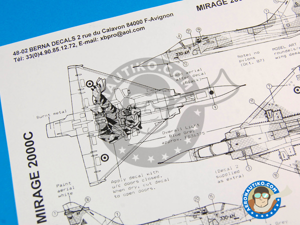 Image 5: Dassault Mirage 2000 C |  in 1/48 scale manufactured by Berna Decals (ref. BD48-02)