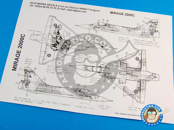 Image 7: Dassault Mirage 2000 C |  in 1/48 scale manufactured by Berna Decals (ref. BD48-02)