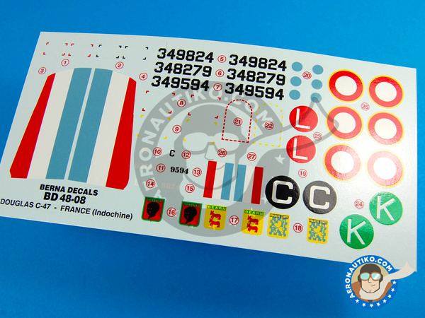 Image 1: Douglas C-47 Skytrain |  in 1/48 scale manufactured by Berna Decals (ref. BD48-08)