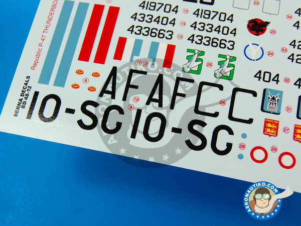 Image 2: Republic P-47 Thunderbolt D Bubbletop |  in 1/48 scale manufactured by Berna Decals (ref. BD48-12)