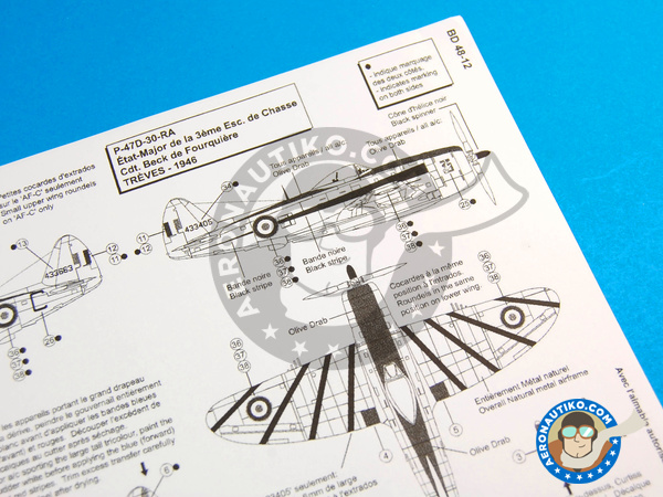 Image 6: Republic P-47 Thunderbolt D Bubbletop |  in 1/48 scale manufactured by Berna Decals (ref. BD48-12)