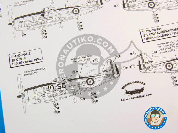 Image 8: Republic P-47 Thunderbolt D Bubbletop |  in 1/48 scale manufactured by Berna Decals (ref. BD48-12)