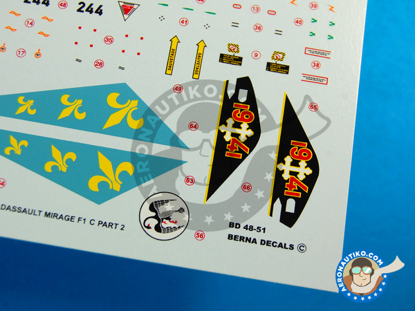 Image 5: Dassault Mirage F1 C |  in 1/48 scale manufactured by Berna Decals (ref. BD48-51)