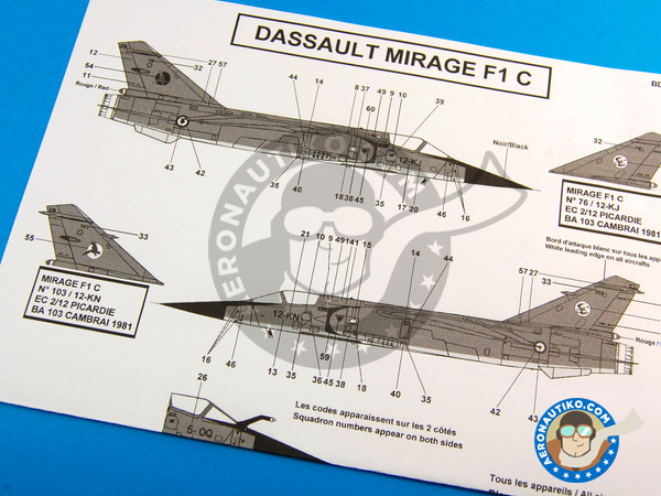 Image 6: Dassault Mirage F1 C |  in 1/48 scale manufactured by Berna Decals (ref. BD48-51)