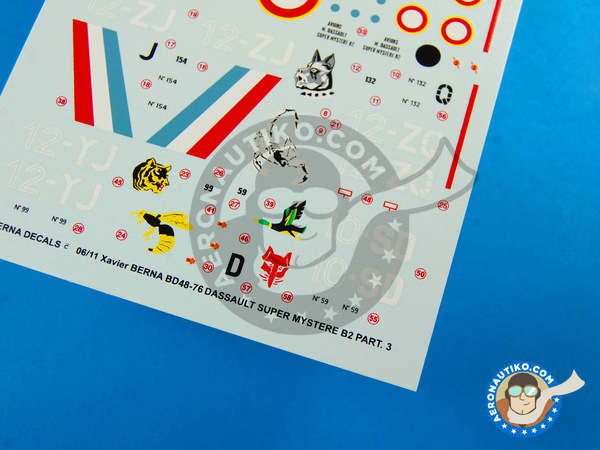 Image 5: Dassault Super Mystere B2 |  in 1/48 scale manufactured by Berna Decals (ref. BD48-76)