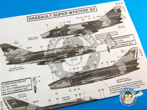 Image 8: Dassault Super Mystere B2 |  in 1/48 scale manufactured by Berna Decals (ref. BD48-76)