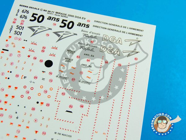 Image 2: Dassault Mirage 2000 |  in 1/48 scale manufactured by Berna Decals (ref. BD48-77)