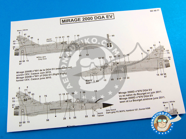 Image 6: Dassault Mirage 2000 |  in 1/48 scale manufactured by Berna Decals (ref. BD48-77)