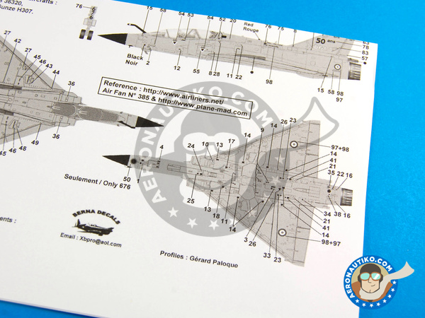 Image 10: Dassault Mirage 2000 |  in 1/48 scale manufactured by Berna Decals (ref. BD48-77)