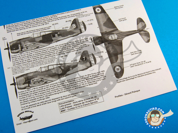 Berna Decals 1/48 CURTISS H-75 HAWK French Aces of Squadron GC I/4 
