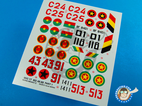 Image 1: Mikoyan-Gurevich MiG-17 Fresco F |  in 1/48 scale manufactured by Berna Decals (ref. BD48-88)