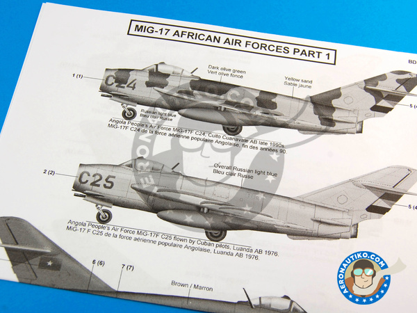 Image 6: Mikoyan-Gurevich MiG-17 Fresco F |  in 1/48 scale manufactured by Berna Decals (ref. BD48-88)