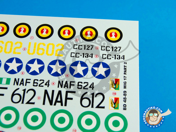 Image 2: Mikoyan-Gurevich MiG-17 Fresco F |  in 1/48 scale manufactured by Berna Decals (ref. BD48-89)