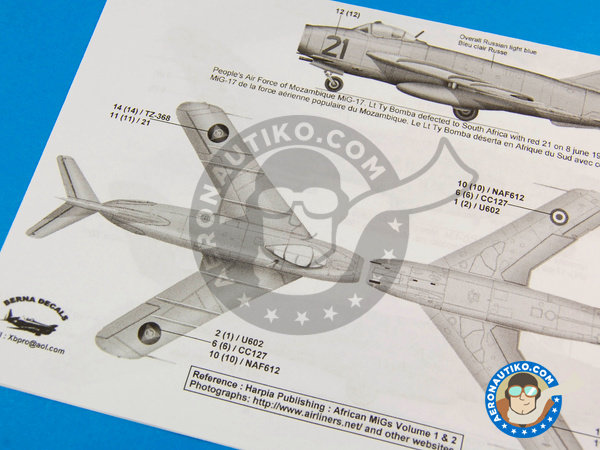 Image 9: Mikoyan-Gurevich MiG-17 Fresco F |  in 1/48 scale manufactured by Berna Decals (ref. BD48-89)