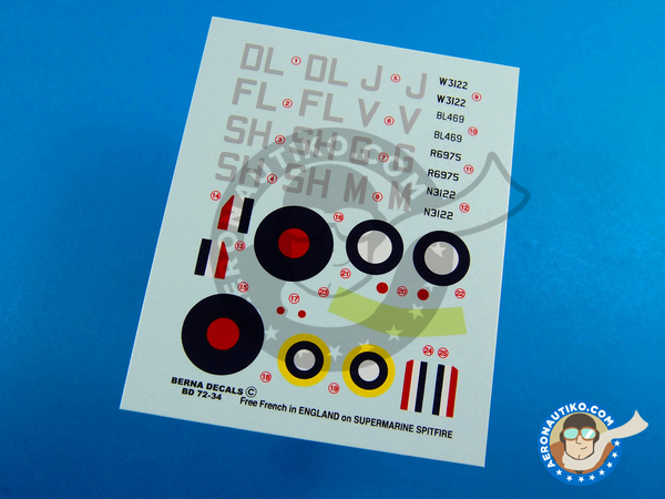 Image 1: Supermarine Spitfire Mk. I - Vb |  in 1/72 scale manufactured by Berna Decals (ref. BD72-34)