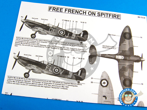Image 4: Supermarine Spitfire Mk. I - Vb |  in 1/72 scale manufactured by Berna Decals (ref. BD72-34)