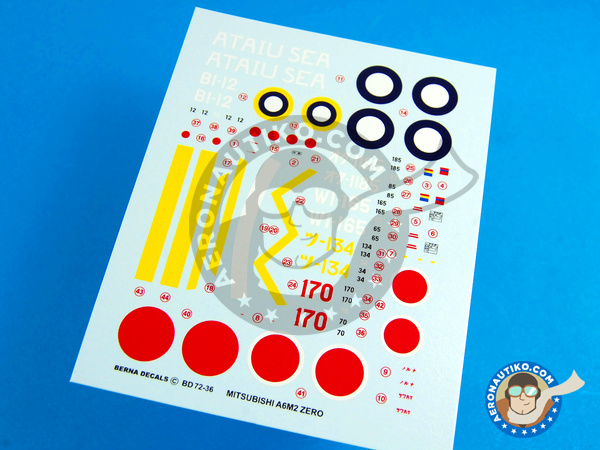 Image 1: Mitsubishi A6M Zero 2 |  in 1/72 scale manufactured by Berna Decals (ref. BD72-36)