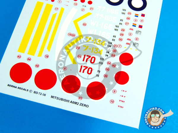 Image 3: Mitsubishi A6M Zero 2 |  in 1/72 scale manufactured by Berna Decals (ref. BD72-36)