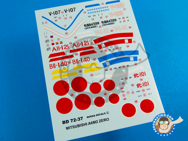 Image 1: Mitsubishi A6M Zero 2 |  in 1/72 scale manufactured by Berna Decals (ref. BD72-37)