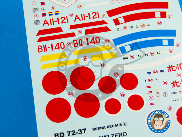 Image 3: Mitsubishi A6M Zero 2 |  in 1/72 scale manufactured by Berna Decals (ref. BD72-37)