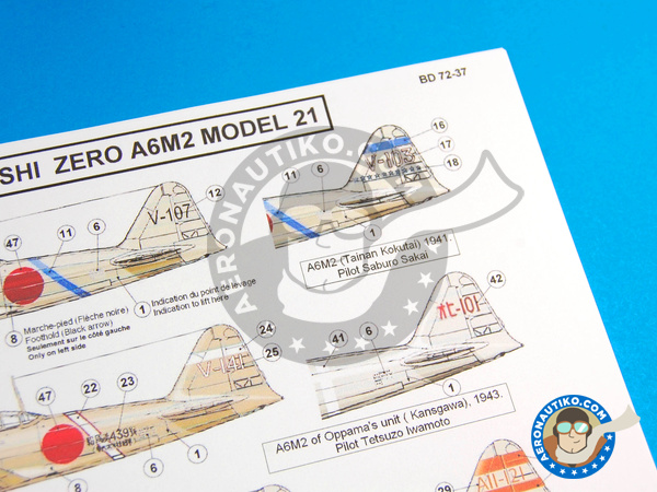 Image 5: Mitsubishi A6M Zero 2 |  in 1/72 scale manufactured by Berna Decals (ref. BD72-37)