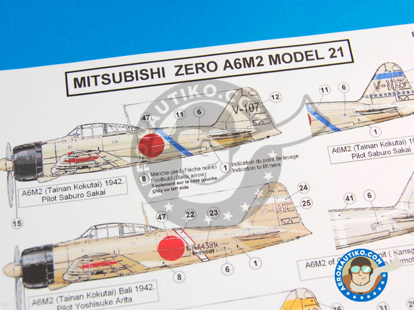 Berna Decals 1//144 MITSUBISHI A6M2 MODEL 21 ZERO Fighter Saburo Sakai