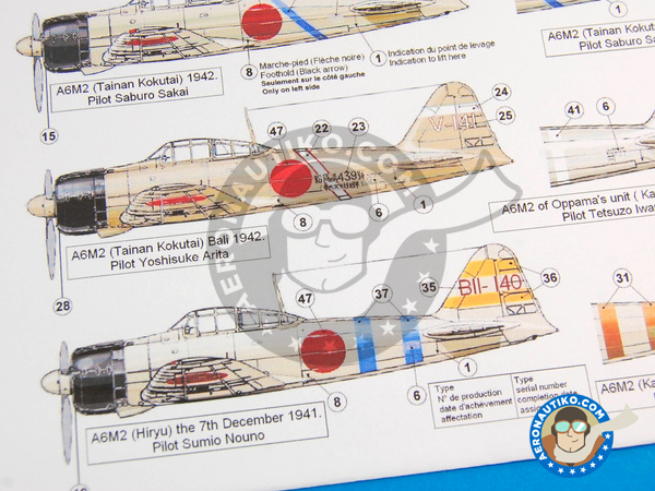 Image 7: Mitsubishi A6M Zero 2 |  in 1/72 scale manufactured by Berna Decals (ref. BD72-37)