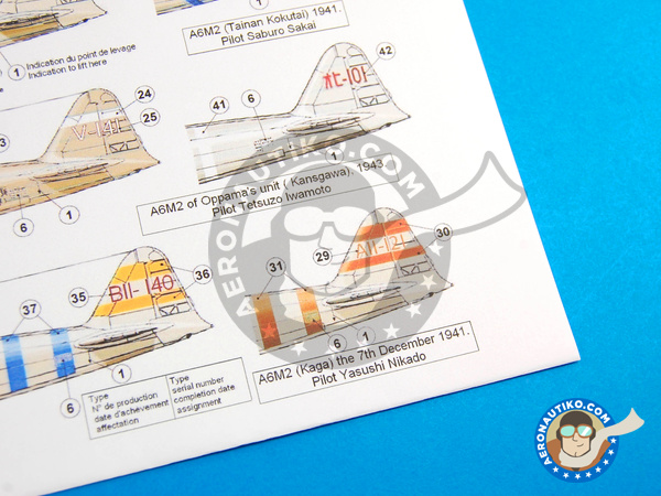 Image 8: Mitsubishi A6M Zero 2 |  in 1/72 scale manufactured by Berna Decals (ref. BD72-37)