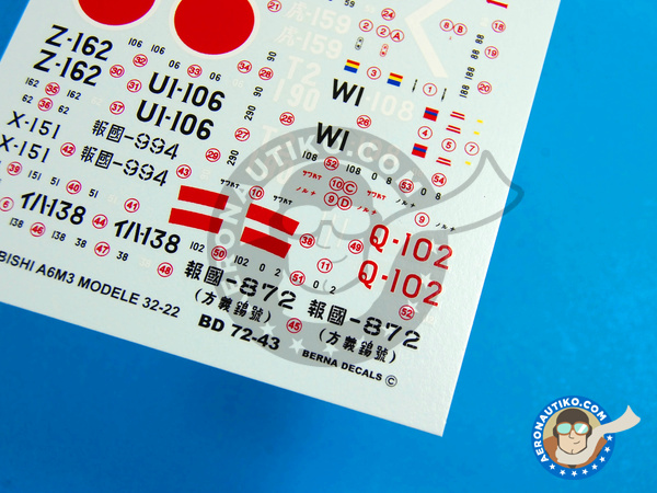 Image 4: Mitsubishi A6M Zero 3 |  in 1/72 scale manufactured by Berna Decals (ref. BD72-43)