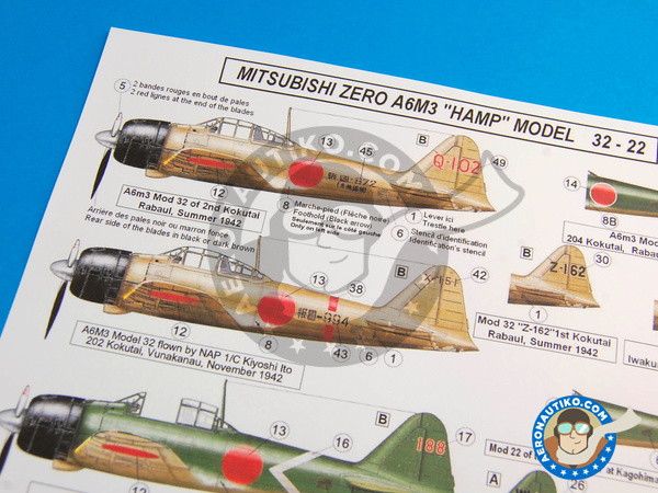 Image 6: Mitsubishi A6M Zero 3 |  in 1/72 scale manufactured by Berna Decals (ref. BD72-43)