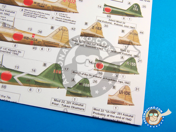 Image 7: Mitsubishi A6M Zero 3 |  in 1/72 scale manufactured by Berna Decals (ref. BD72-43)