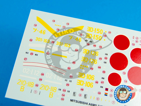 Image 2: Mitsubishi Zero A6M5 Model 52 |  in 1/72 scale manufactured by Berna Decals (ref. BD72-44)