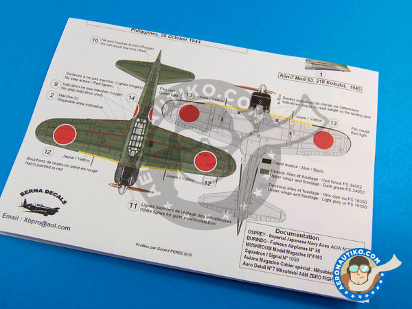 Image 6: Mitsubishi Zero A6M5 Model 52 |  in 1/72 scale manufactured by Berna Decals (ref. BD72-44)