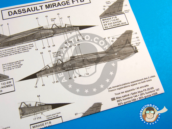 Image 3: Dassault Mirage F1 B |  in 1/72 scale manufactured by Berna Decals (ref. BD72-50)