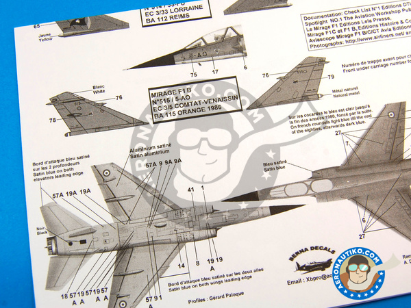 Image 4: Dassault Mirage F1 B |  in 1/72 scale manufactured by Berna Decals (ref. BD72-50)
