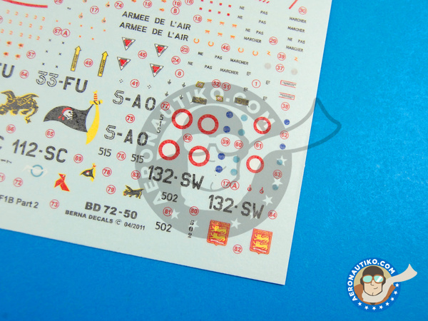 Image 8: Dassault Mirage F1 B |  in 1/72 scale manufactured by Berna Decals (ref. BD72-50)