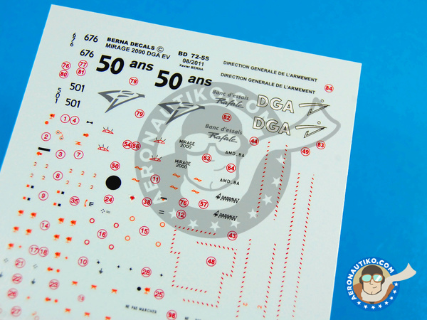 Image 1: Dassault Mirage 2000 B/D |  en escala 1/72 fabricado por Berna Decals (ref. BD72-55)