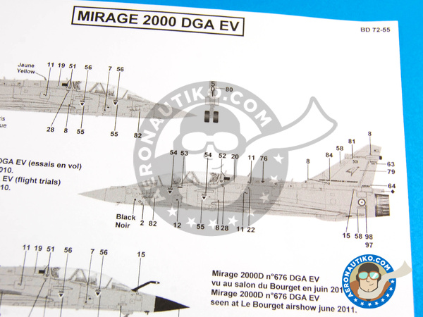 Image 6: Dassault Mirage 2000 B/D |  en escala 1/72 fabricado por Berna Decals (ref. BD72-55)