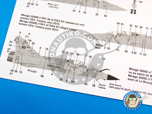 Image 7: Dassault Mirage 2000 B/D |  en escala 1/72 fabricado por Berna Decals (ref. BD72-55)