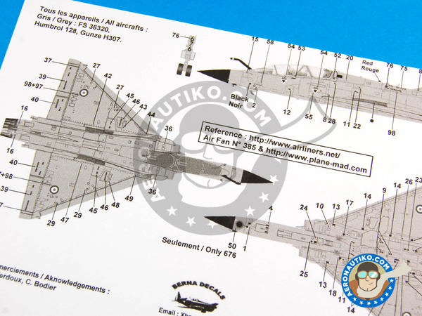 Image 8: Dassault Mirage 2000 B/D |  en escala 1/72 fabricado por Berna Decals (ref. BD72-55)