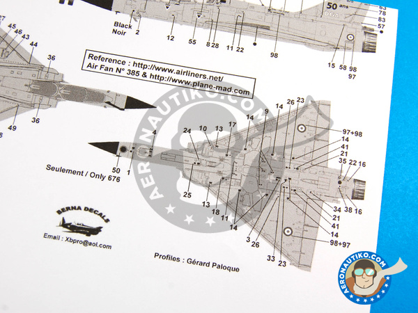 Image 9: Dassault Mirage 2000 B/D |  en escala 1/72 fabricado por Berna Decals (ref. BD72-55)
