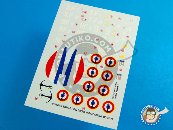 Image 1: Curtiss SB2C-5 Helldiver |  in 1/72 scale manufactured by Berna Decals (ref. BD72-70)