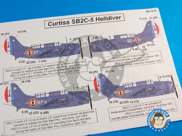 Image 5: Curtiss SB2C-5 Helldiver |  in 1/72 scale manufactured by Berna Decals (ref. BD72-70)
