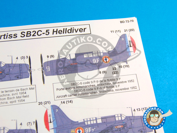 Image 8: Curtiss SB2C-5 Helldiver |  in 1/72 scale manufactured by Berna Decals (ref. BD72-70)