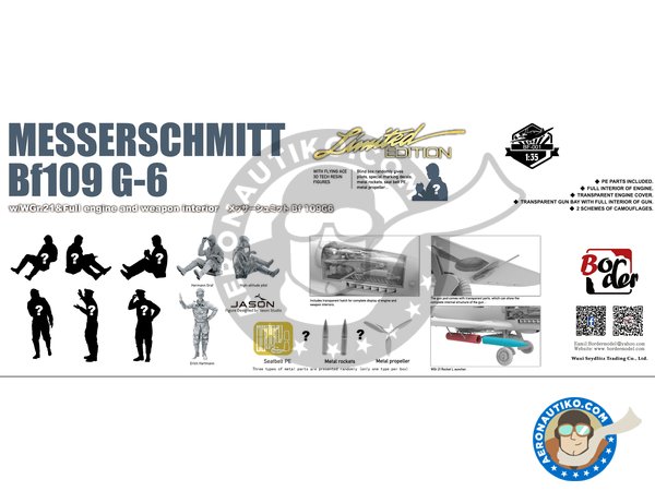 Image 6: Messerschmitt Bf-109G-6 | Airplane kit in 1/35 scale manufactured by Border Model (ref. BF001)