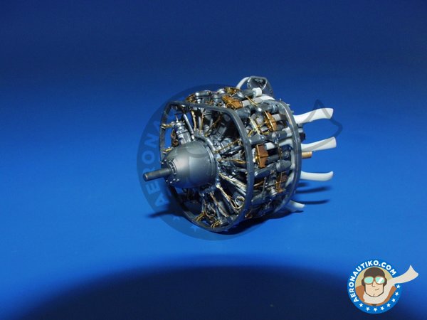 Image 2: A6M5 Zero engine | Photo-etched parts in 1/32 scale manufactured by Eduard (ref. 32066)