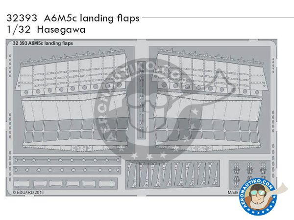 Image 1: Mitsubishi A6M Zero flaps 5c Zeke Type 52 | Flaps en escala 1/32 fabricado por Eduard (ref. 32393)