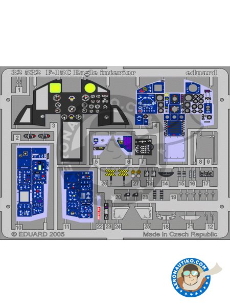 F-15C interior 1/32 C | Photo-etched parts in 1/32 scale manufactured by Eduard (ref. 32532) image