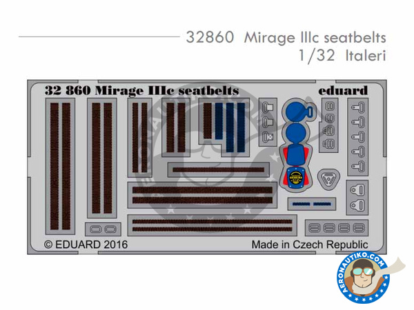 Image 1: Dassault Mirage III Seatbelts C | Seatbelts in 1/32 scale manufactured by Eduard (ref. 32860)